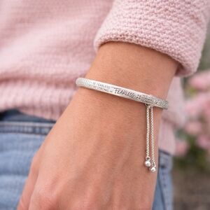Inspirational Quote Adjustable Bangle Bracelet